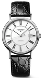 Buy Shop Longines Presence 38.5mm Automatic White Dial Black Leather Strap Watch for Men - L4.921.4.11.2 USA Online