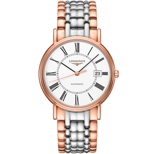 Buy Shop Longines Presence 38.5mm Automatic White Dial Two Tone Steel Strap Watch for Men - L4.921.1.11.7 USA Online