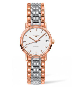 Buy Shop Longines Presence 38.5mm Automatic White Dial Two Tone Steel Strap Watch for Men - L4.921.1.12.7 USA Online