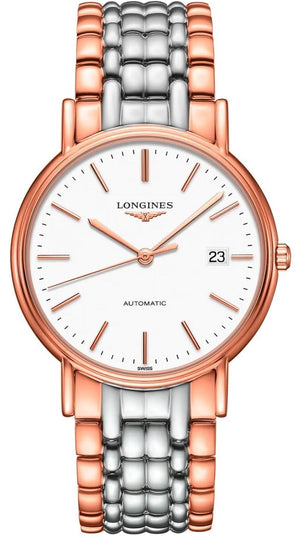 Buy Shop Longines Presence 38.5mm Automatic White Dial Two Tone Steel Strap Watch for Men - L4.921.1.12.7 USA Online