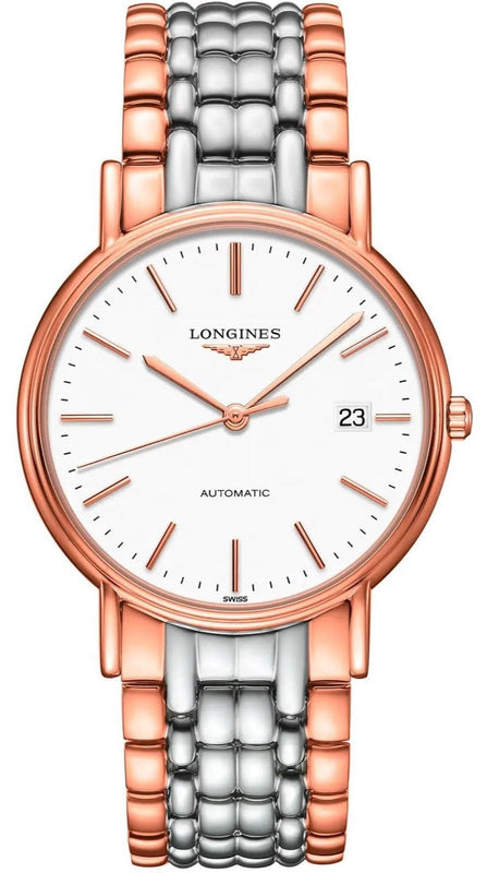 Buy Shop Longines Presence 38.5mm Automatic White Dial Two Tone Steel Strap Watch for Men - L4.921.1.12.7 USA Online