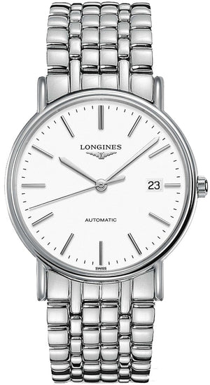 Buy Shop Longines Presence Automatic White Dial Silver Steel Strap Watch for Men - L4.921.4.12.6 USA Online