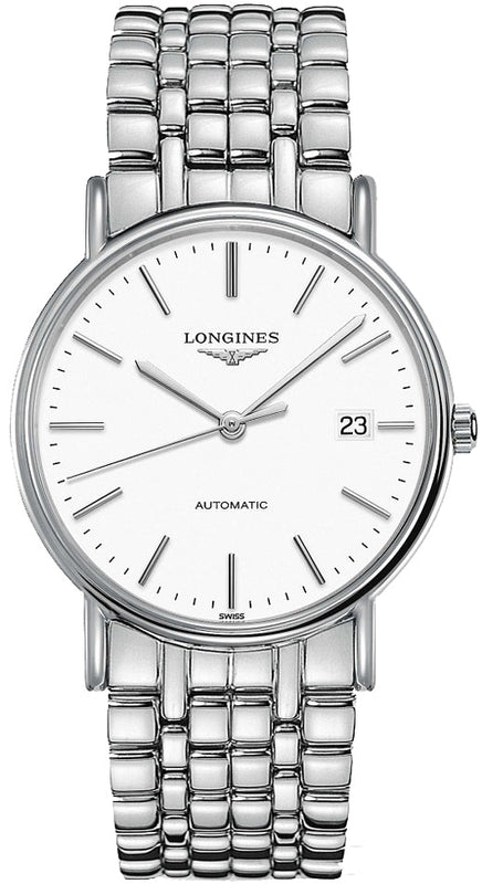 Buy Shop Longines Presence Automatic White Dial Silver Steel Strap Watch for Men - L4.921.4.12.6 USA Online