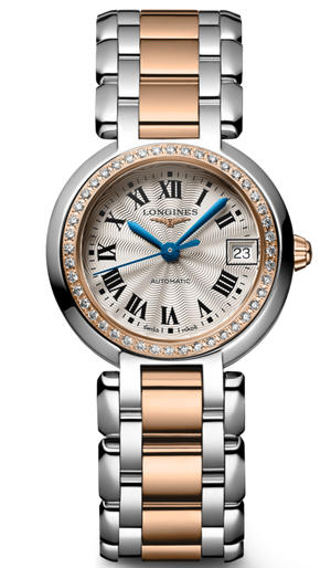 Buy Shop Longines PrimaLuna Automatic Diamond 26.5mm Silver Dial Two Tone Steel Strap Watch for Women - L8.111.5.79.6 USA Online