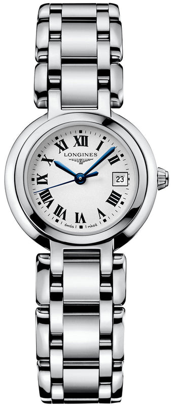 Buy Shop Longines PrimaLuna White Dial Silver Steel Strap Watch for Women - L8.110.4.71.6 USA Online