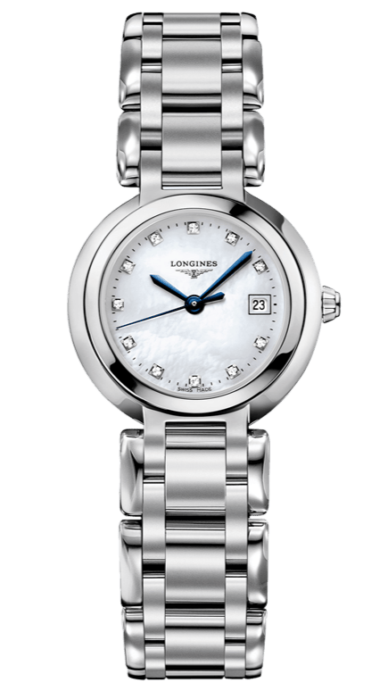 Buy Shop Longines PrimaLuna Mother of Pearl Dial Silver Steel Strap Watch for Women - L8.110.4.87.6 USA Online