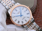 Buy Shop Longines Record Automatic 18K Pink Gold Watch for Men - L2.821.5.11.7 USA Online