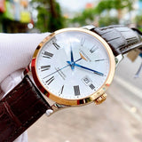 Buy Shop Longines Record Automatic Stainless Steel 18K Gold Watch for Men - L2.821.5.11.2 USA Online