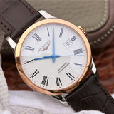 Buy Shop Longines Record Automatic Stainless Steel 18K Gold Watch for Men - L2.821.5.11.2 USA Online