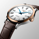 Buy Shop Longines Record Automatic Stainless Steel 18K Gold Watch for Men - L2.821.5.11.2 USA Online