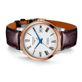 Buy Shop Longines Record Automatic Stainless Steel 18K Gold Watch for Men - L2.821.5.11.2 USA Online