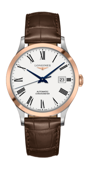Buy Shop Longines Record Automatic Stainless Steel 18K Gold Watch for Men - L2.821.5.11.2 USA Online