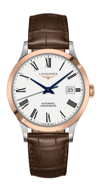 Buy Shop Longines Record Automatic Stainless Steel 18K Gold Watch for Men - L2.821.5.11.2 USA Online