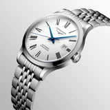 Buy Shop Longines Record Automatic Stainless Steel 40mm Watch for Men - L2.821.4.11.6 USA Online