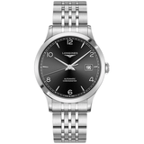 Buy Shop Longines Record Black Dial Automatic Stainless Steel 40mm Watch for Men - L2.821.4.56.6 USA Online