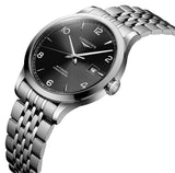 Buy Shop Longines Record Black Dial Automatic Stainless Steel 40mm Watch for Men - L2.821.4.56.6 USA Online