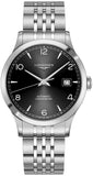 Buy Shop Longines Record Black Dial Automatic Stainless Steel 40mm Watch for Men - L2.821.4.56.6 USA Online