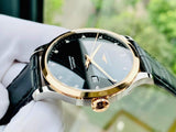 Buy Shop Longines Record Black Dial Black Leather Strap Watch for Men - L2.821.5.57.2 USA Online