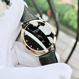 Buy Shop Longines Record Black Dial Black Leather Strap Watch for Men - L2.821.5.57.2 USA Online