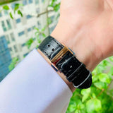 Buy Shop Longines Record Black Dial Black Leather Strap Watch for Men - L2.821.5.57.2 USA Online