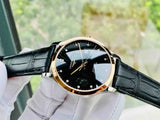 Buy Shop Longines Record Black Dial Black Leather Strap Watch for Men - L2.821.5.57.2 USA Online