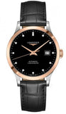 Buy Shop Longines Record Black Dial Black Leather Strap Watch for Men - L2.821.5.57.2 USA Online