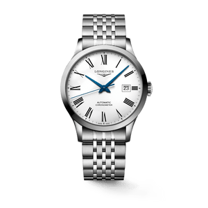 Buy Shop Longines Record Automatic Stainless Steel 40mm Watch for Men - L2.821.4.11.6 USA Online