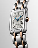 Buy Shop Longines Dolcevita 18K Gold Silver Dial Two Tone Steel Strap Watch for Women - L5.258.5.71.7 USA Online