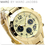 Buy Shop Marc Jacobs Rock Metal Chronograph Gold Dial Gold Steel Strap Watch for Men - MBM3158 USA Online