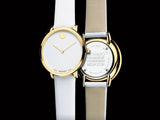 Buy Shop Movado 70th Anniversary Limited Edition White Dial White Leather Strap Watch For Women - 0607138 USA Online