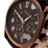 Emporio Armani Valente Classic Brown Dial Brown Leather Strap Watch For Men - AR1609