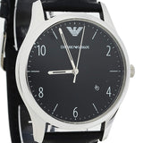 Buy Shop Emporio Armani Classic Quartz Black Dial Black Leather Strap Watch For Men - AR1865 USA Online
