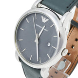 Buy Shop Emporio Armani Classic Quartz Grey Dial Grey Leather Strap Watch For Men - AR1730 USA Online