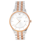 Buy Shop Emporio Armani Lambda Analog Silver Dial Two Tone Steel Strap Watch For Men - AR11044 USA Online