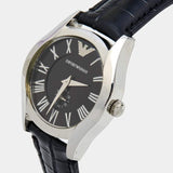 Buy Shop Emporio Armani Velente Black Dial Black Leather Strap Watch For Women - AR0644 USA Online