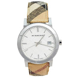 Buy Shop Burberry The City Silver Dial Brown Leather Strap Watch for Women - BU9025 USA Online