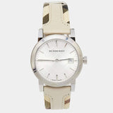 Buy Shop Burberry The City White Dial Beige Leather Strap Watch for Women - BU9132 USA Online
