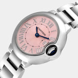 Buy Shop Cartier Ballon Bleu de Cartier Pink Dial Silver Steel Strap Watch for Women - W6920038 USA Online