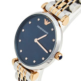 Buy Shop Emporio Armani Gianni T Bar Crystal Blue Dial Two Tone Steel Strap Watch For Women - AR11092 USA Online