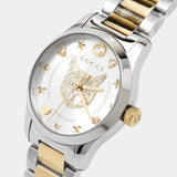 Buy Shop Gucci G Timeless Quartz Silver Dial Two Tone Steel Strap Watch For Women - YA126596 USA Online