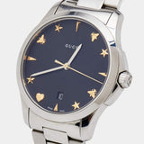 Buy Shop Gucci G Timeless Black Dial Silver Steel Strap Watch For Women - YA1264029 USA Online