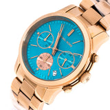Buy Shop Michael Kors Runway Chronograph Turquoise Dial Rose Gold Steel Strap Watch For Women - MK6164 USA Online