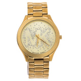 Buy Shop Michael Kors Slim Runway Gold Dial Gold Steel Strap Watch for Women - MK3590 USA Online