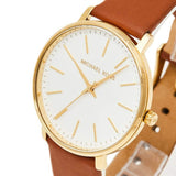 Buy Shop Michael Kors Pyper Quartz Silver Dial Brown Leather Watch For Women - MK2740 USA Online