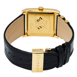 Buy Shop Versace VD-25 Diamonds Black Dial Black Leather Strap Watch for Women - VQF020015 USA Online