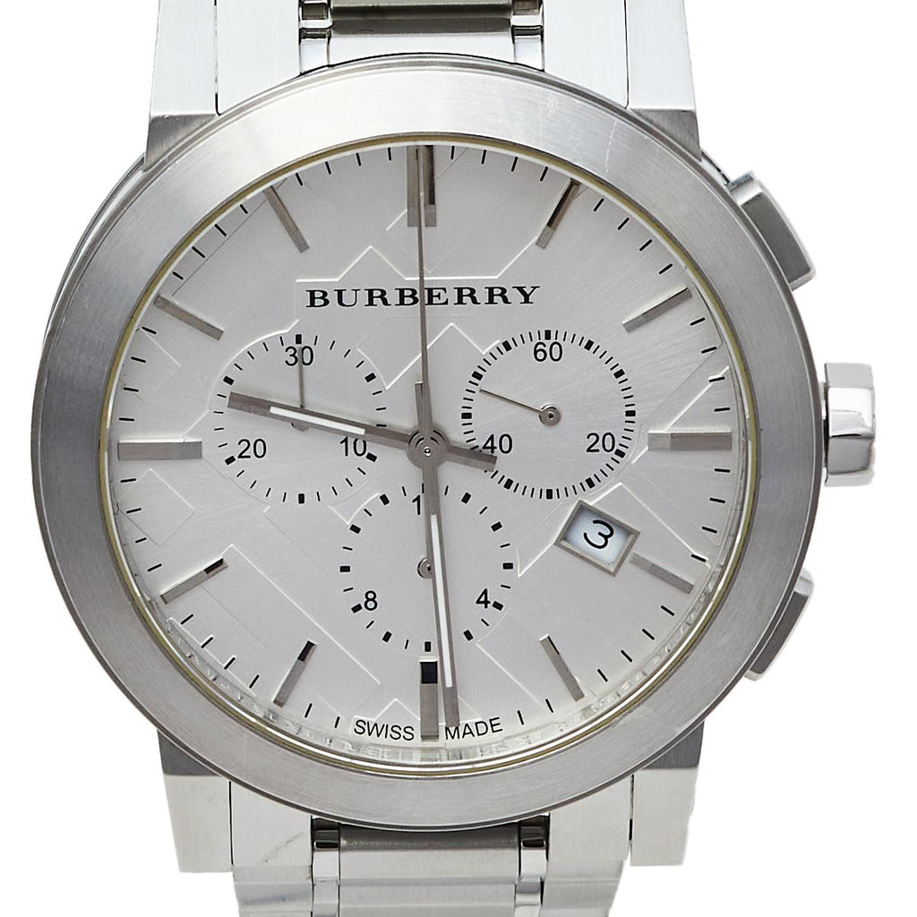Buy Shop Burberry The City Chronograph Silver Dial Silver Steel Strap Watch for Men - BU9350 USA Online