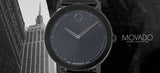 Buy Shop Movado Sapphire Black Dial Black Leather Strap Watch for Men - 606884 USA Online
