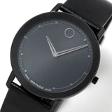 Buy Shop Movado Sapphire Black Dial Black Leather Strap Watch for Men - 606884 USA Online