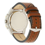 Buy Shop Fossil Garrett Chronograph Blue Dial Brown Leather Strap Watch for Men - FS5625 USA Online