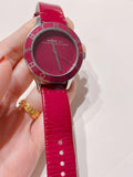 Marc Jacobs Blade Red Dial Red Leather Strap Watch for Women - MBM1157